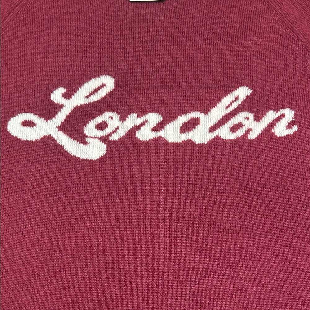 NWOT Cashmere Burgundy Long Sleeve Crew Neck Sweater. Size S - Picture 5 of 10